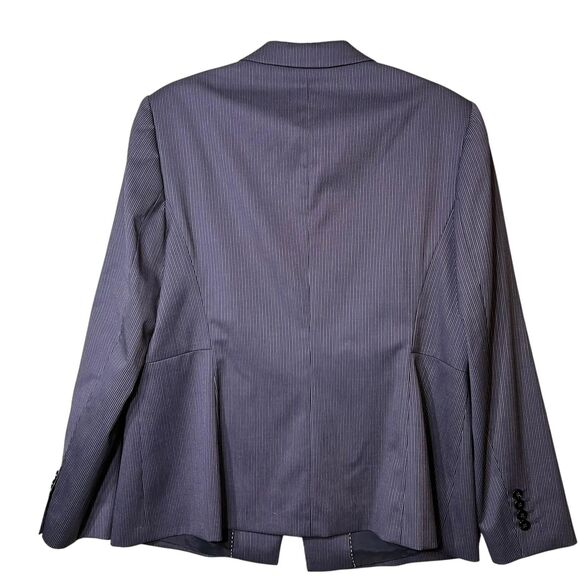 BOSS Hugo Boss Blazer Womens 14 Pinstripe Wool Blend Stretch Suit Jacket - Picture 2 of 9